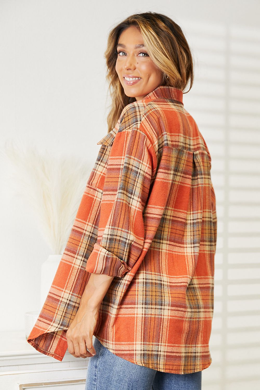 Plaid Dropped Shoulder Shirt - SharpDuds