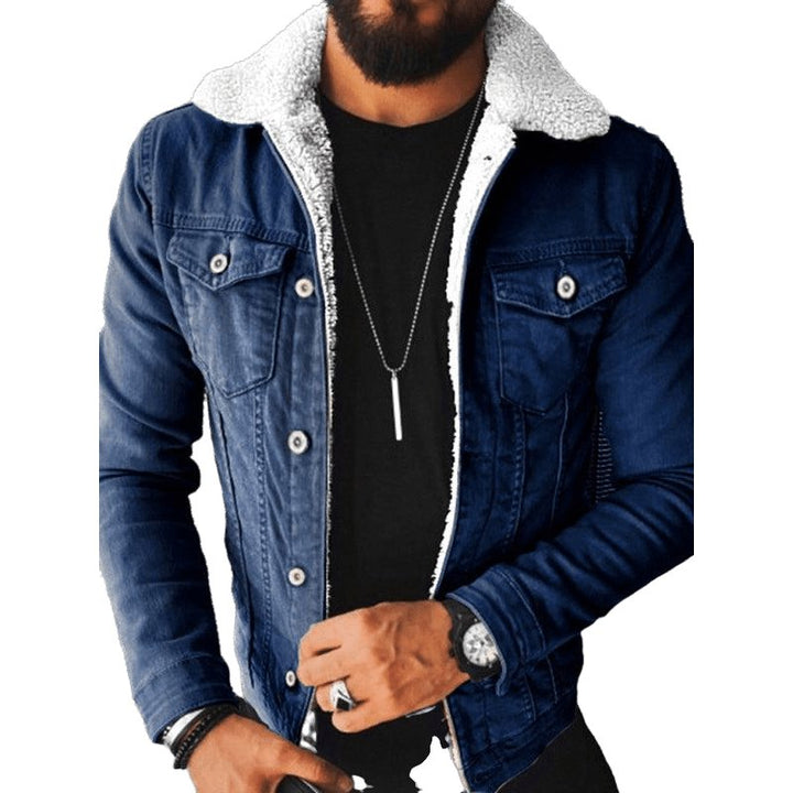 Plush Style Thickened Denim Outer Jacket - www.SharpDuds.com