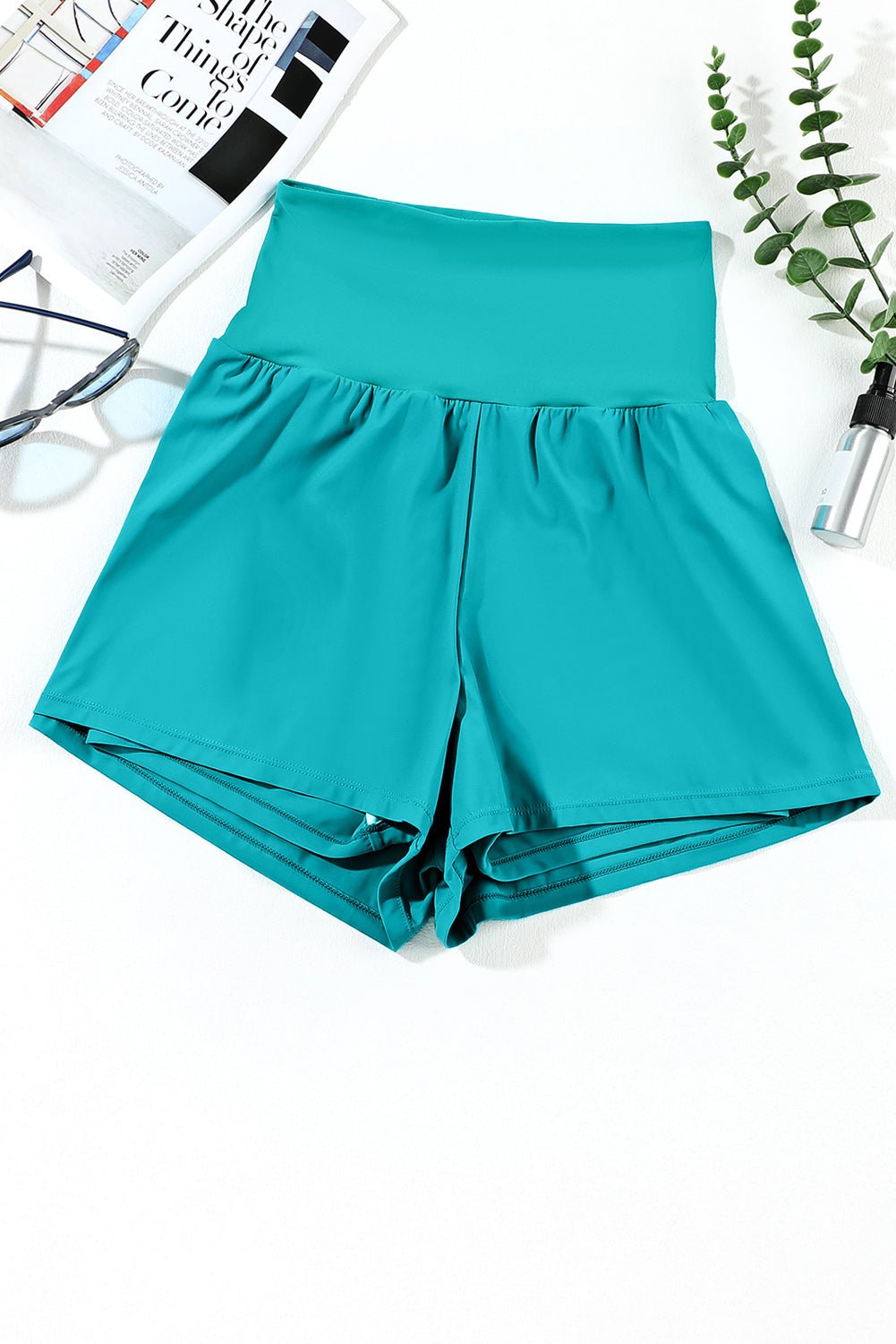 Pocketed High Waist Swim Shorts - SharpDuds