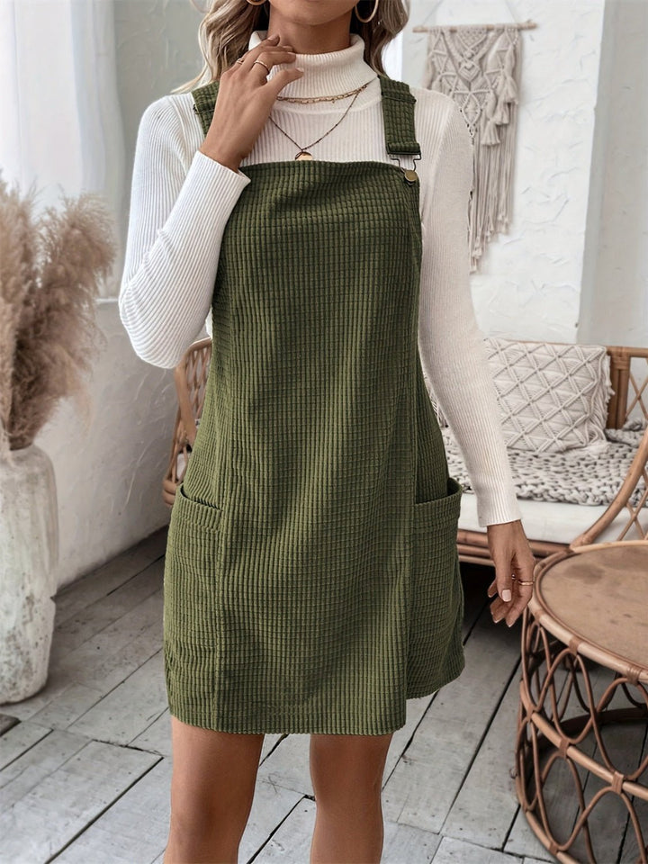 Pocketed Wide Strap Overall Dress - SharpDuds