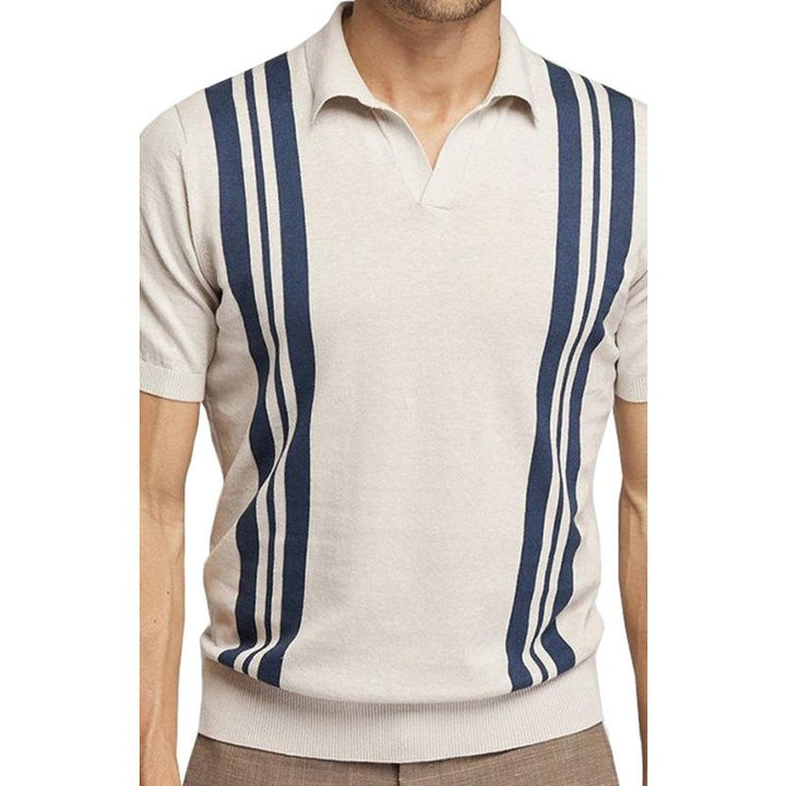 Polo Shirt With Lapel And Short Sleeves - www.SharpDuds.com