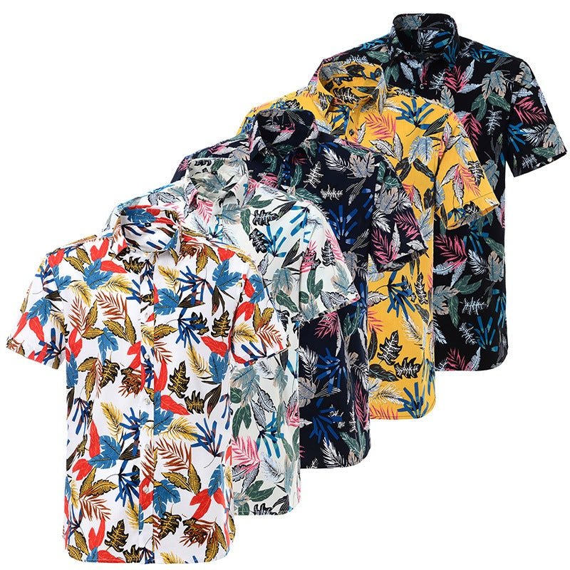 Printed Floral Short-Sleeved Shirt - www.SharpDuds.com