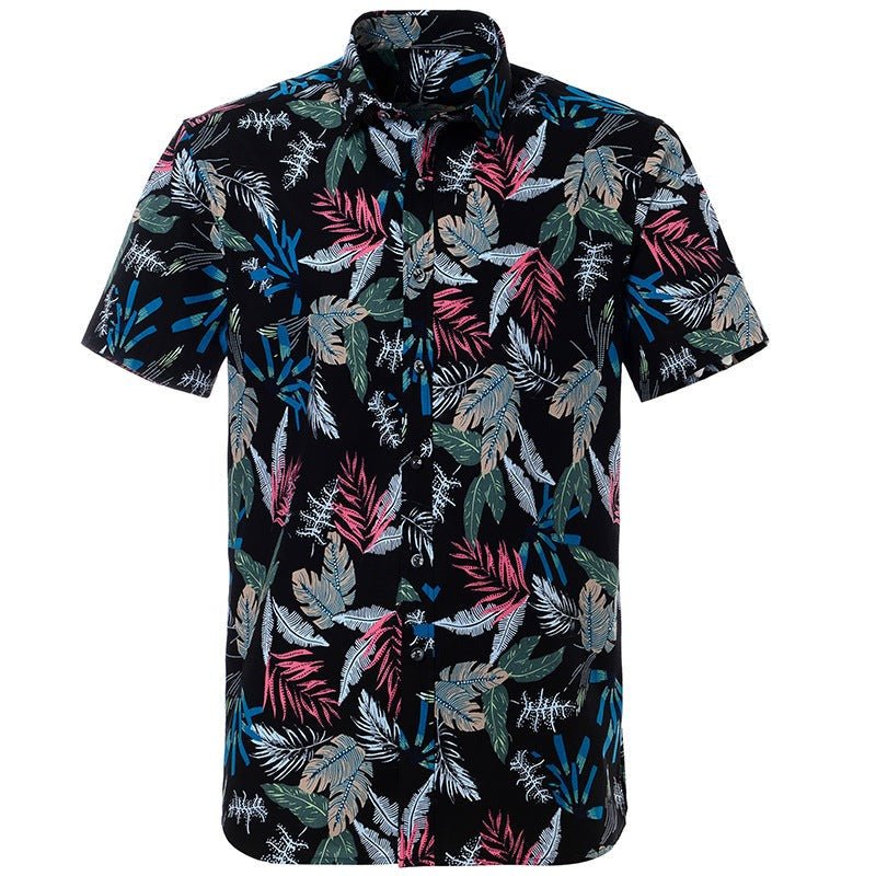 Printed Floral Short-Sleeved Shirt - www.SharpDuds.com