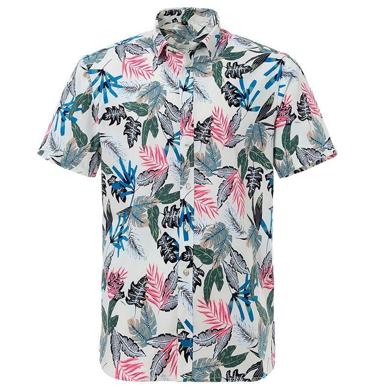 Printed Floral Short-Sleeved Shirt - www.SharpDuds.com