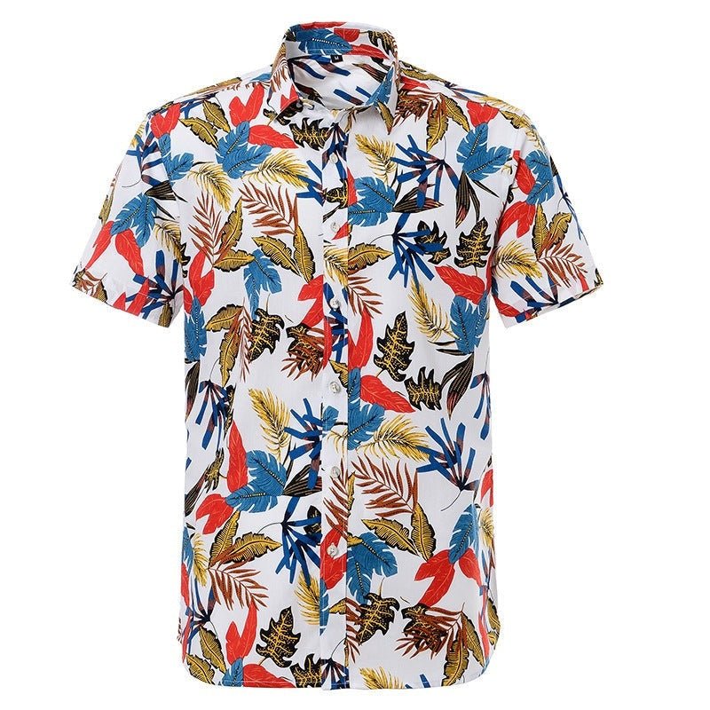 Printed Floral Short-Sleeved Shirt - www.SharpDuds.com