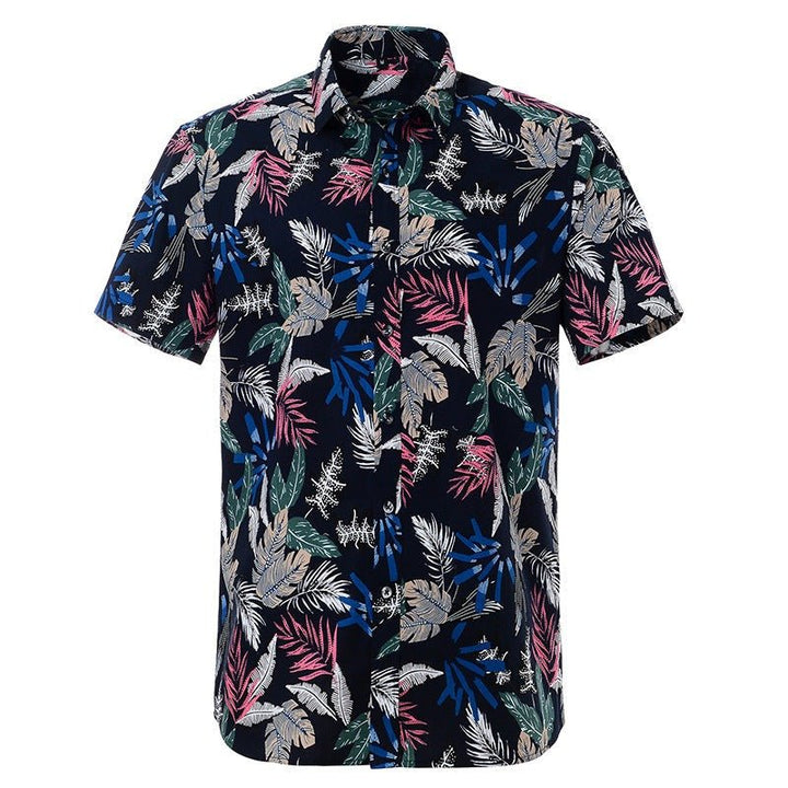 Printed Floral Short-Sleeved Shirt - www.SharpDuds.com