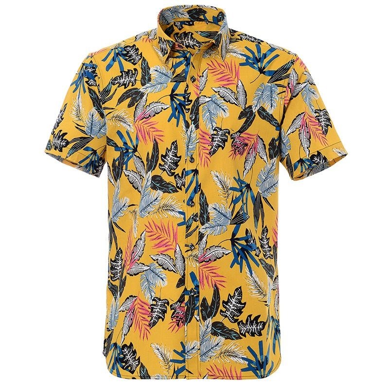 Printed Floral Short-Sleeved Shirt - www.SharpDuds.com