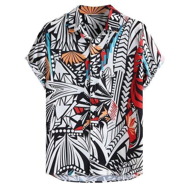 Printed Graffiti Lapel Shirt - www.SharpDuds.com