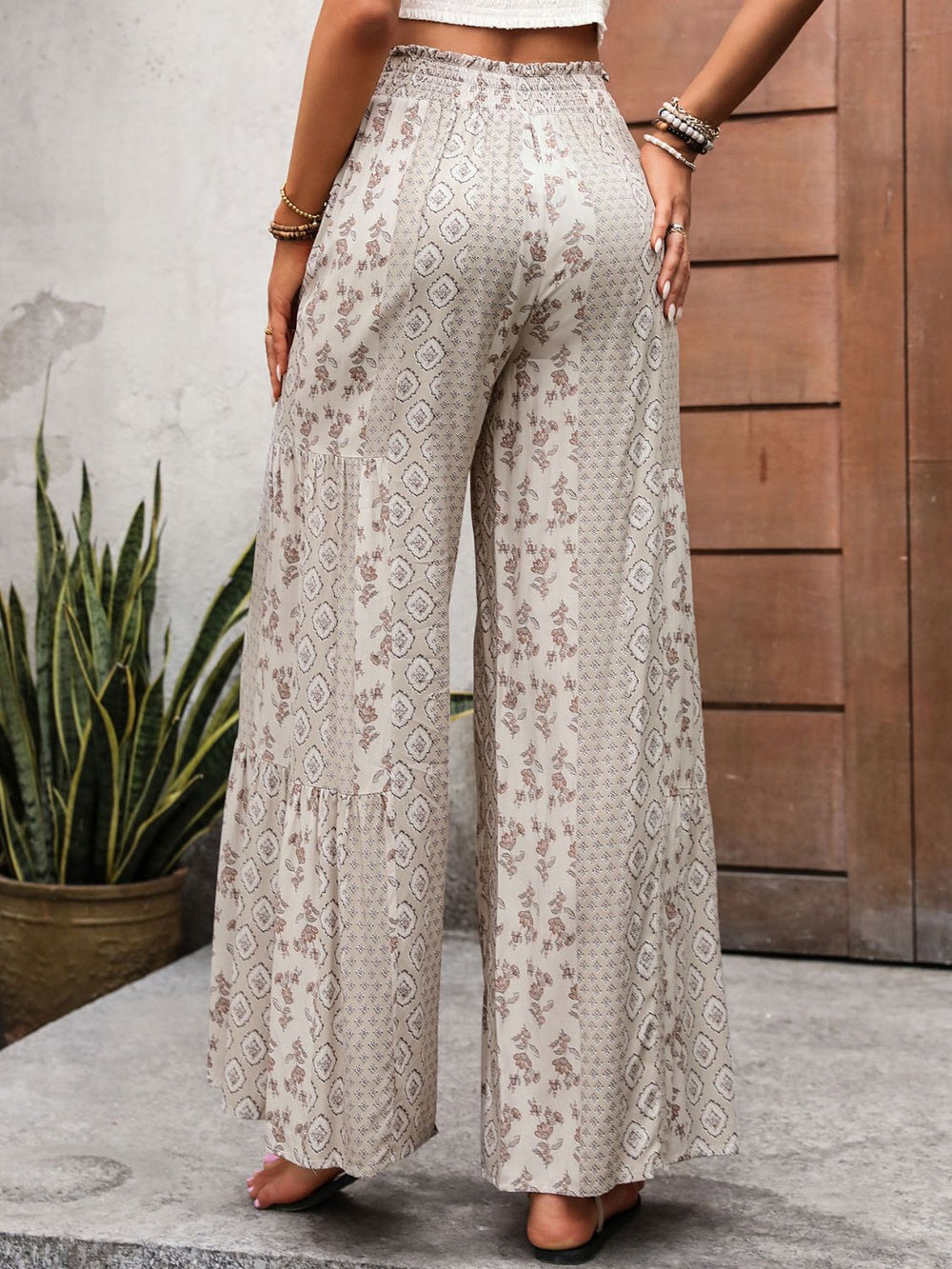 Printed Wide Leg Pants - SharpDuds