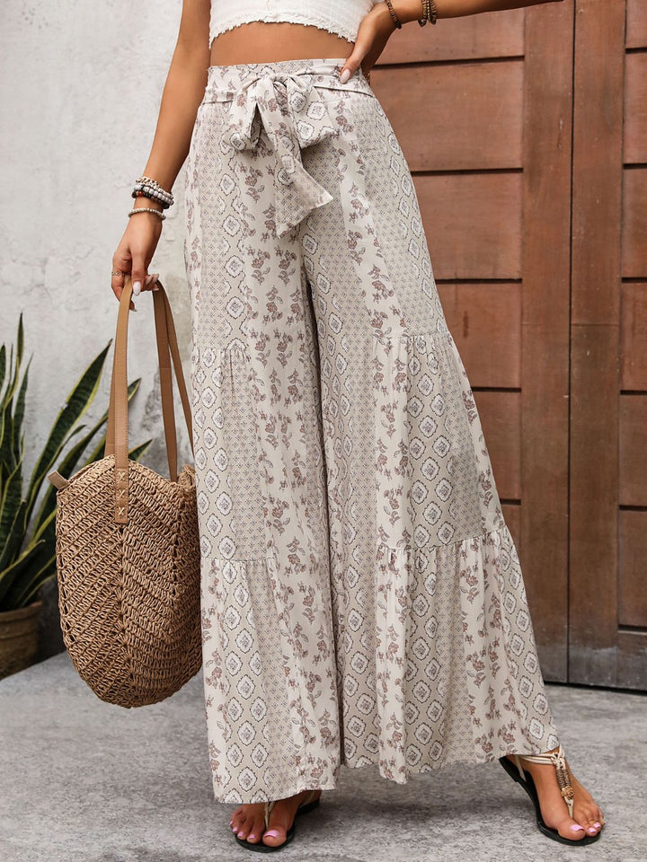 Printed Wide Leg Pants - SharpDuds