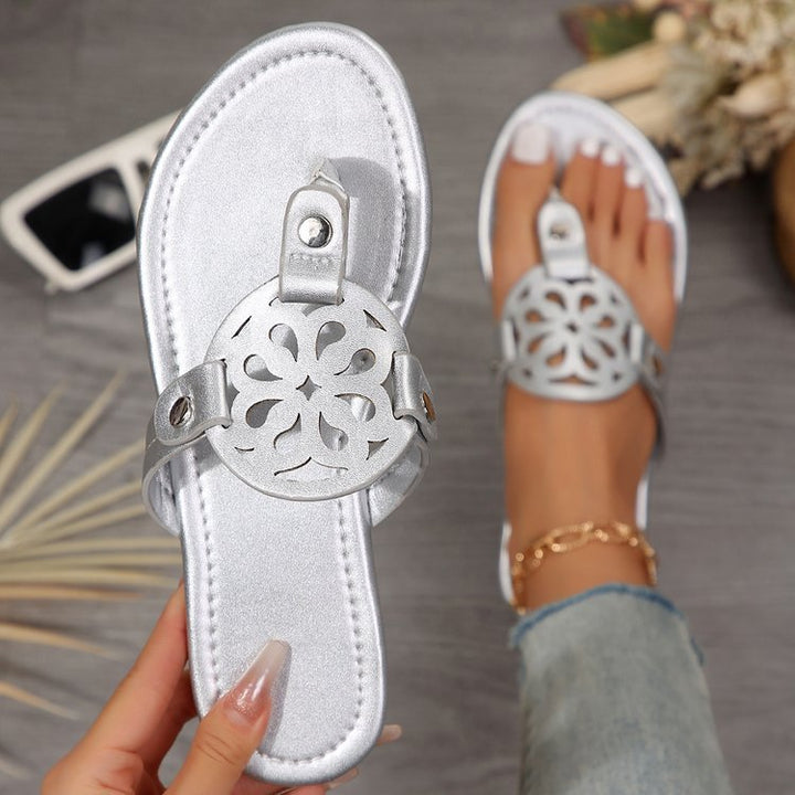 PU Leather Flat Sandals - SharpDuds