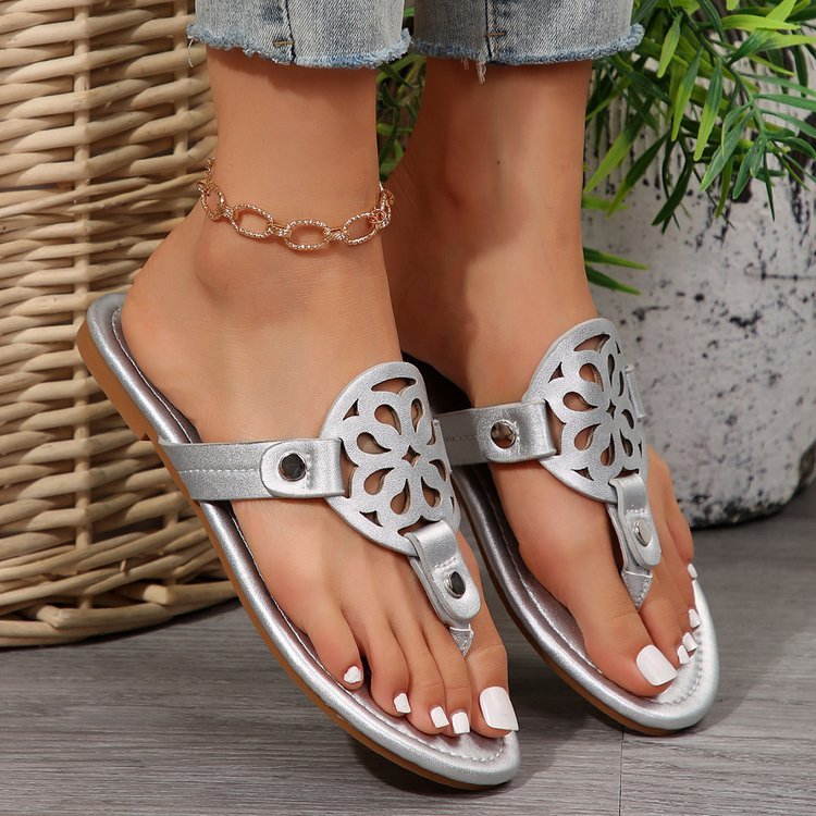 PU Leather Flat Sandals - SharpDuds