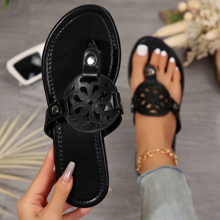 PU Leather Flat Sandals - SharpDuds