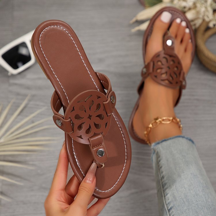 PU Leather Flat Sandals - SharpDuds