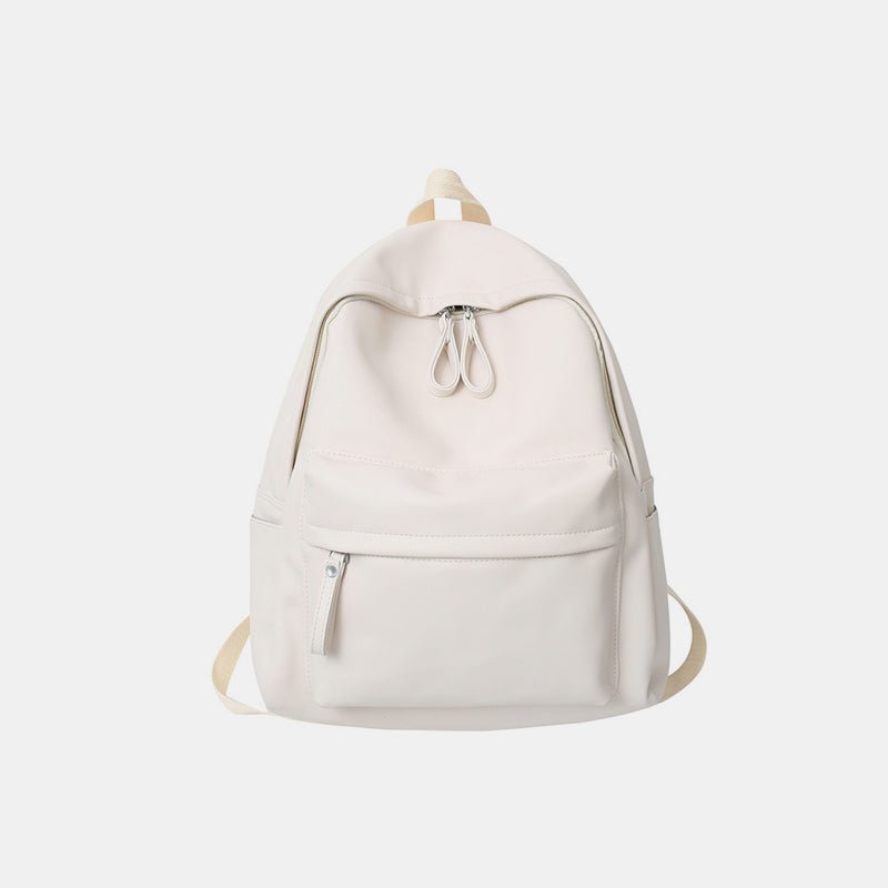 PU Leather Zip Backpack Bag - SharpDuds