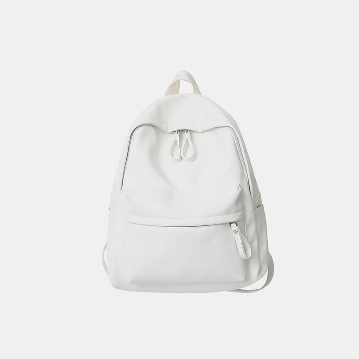 PU Leather Zip Backpack Bag - SharpDuds