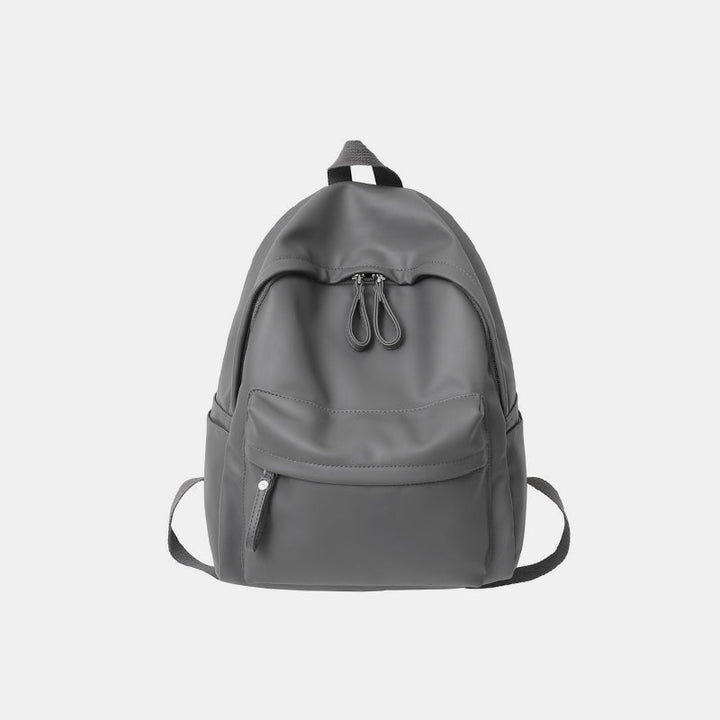 PU Leather Zip Backpack Bag - SharpDuds