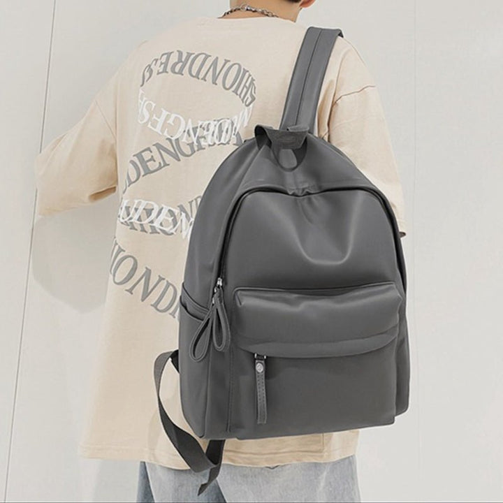 PU Leather Zip Backpack Bag - SharpDuds