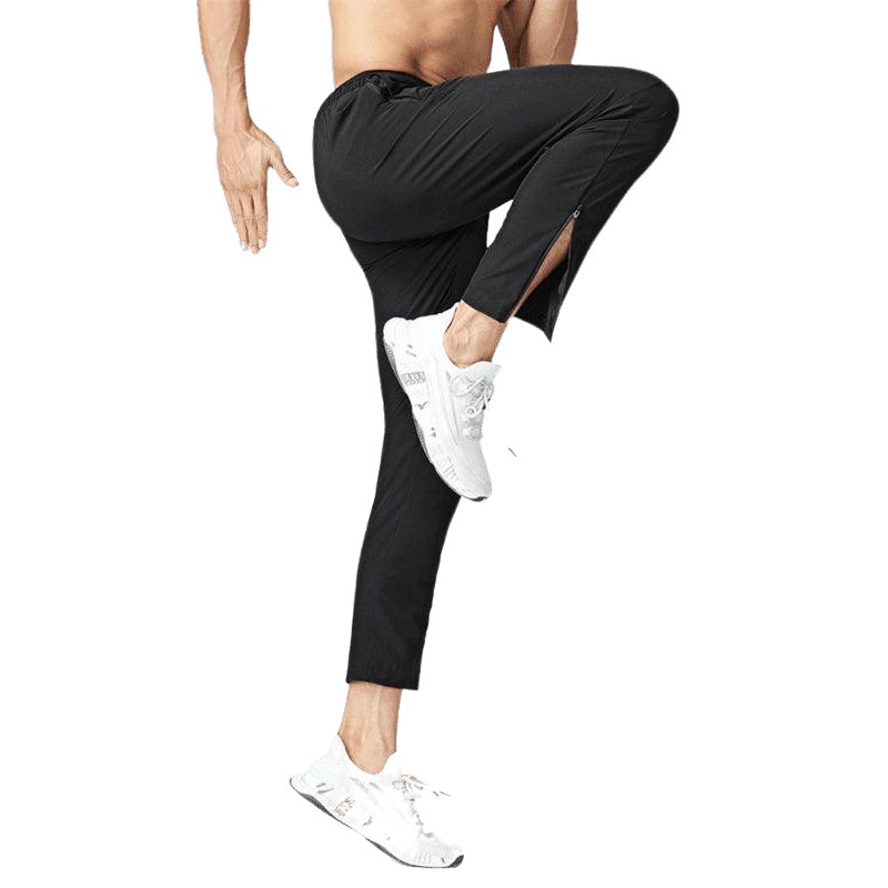 Quick-drying breathable fitness drawstring casual side zipper trousers - www.SharpDuds.com