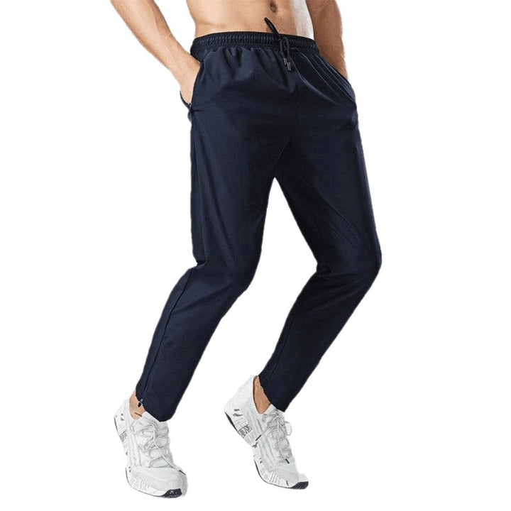 Quick-drying breathable fitness drawstring casual side zipper trousers - www.SharpDuds.com