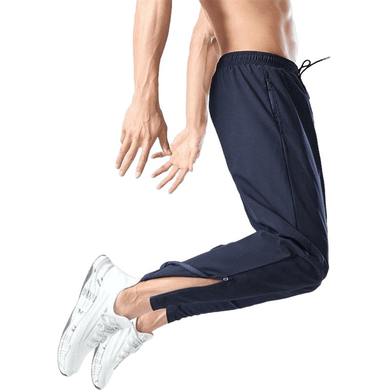 Quick-drying breathable fitness drawstring casual side zipper trousers - www.SharpDuds.com