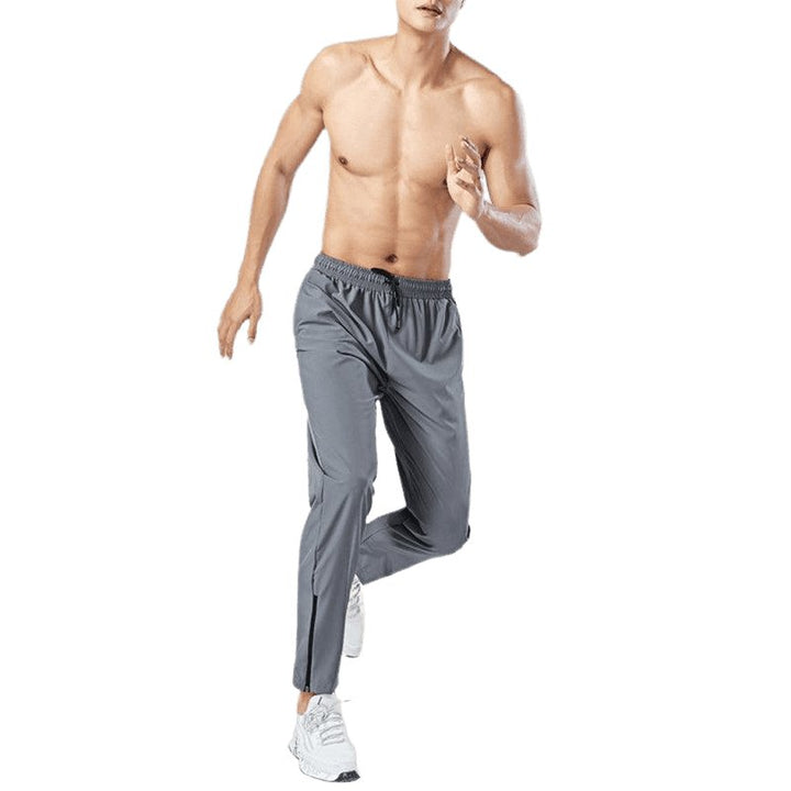 Quick-drying breathable fitness drawstring casual side zipper trousers - www.SharpDuds.com