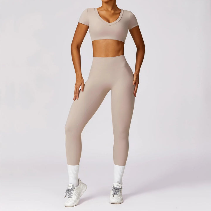 Quick-Drying Long Sleeve Running Fitness Two-piece Sports/ Yoga Suit - www.SharpDuds.com