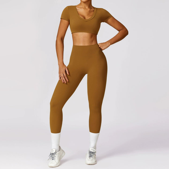 Quick-Drying Long Sleeve Running Fitness Two-piece Sports/ Yoga Suit - www.SharpDuds.com