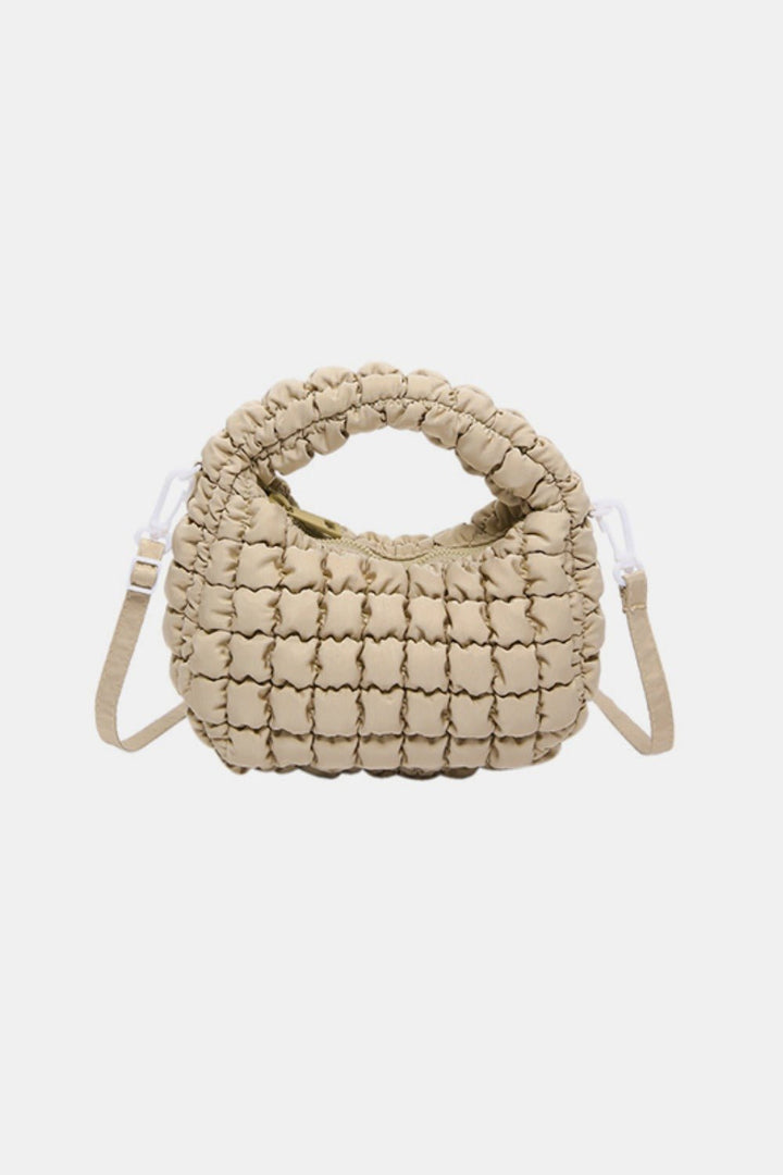 Quilted Puffy Removable Strap Crossbody Bag - SharpDuds