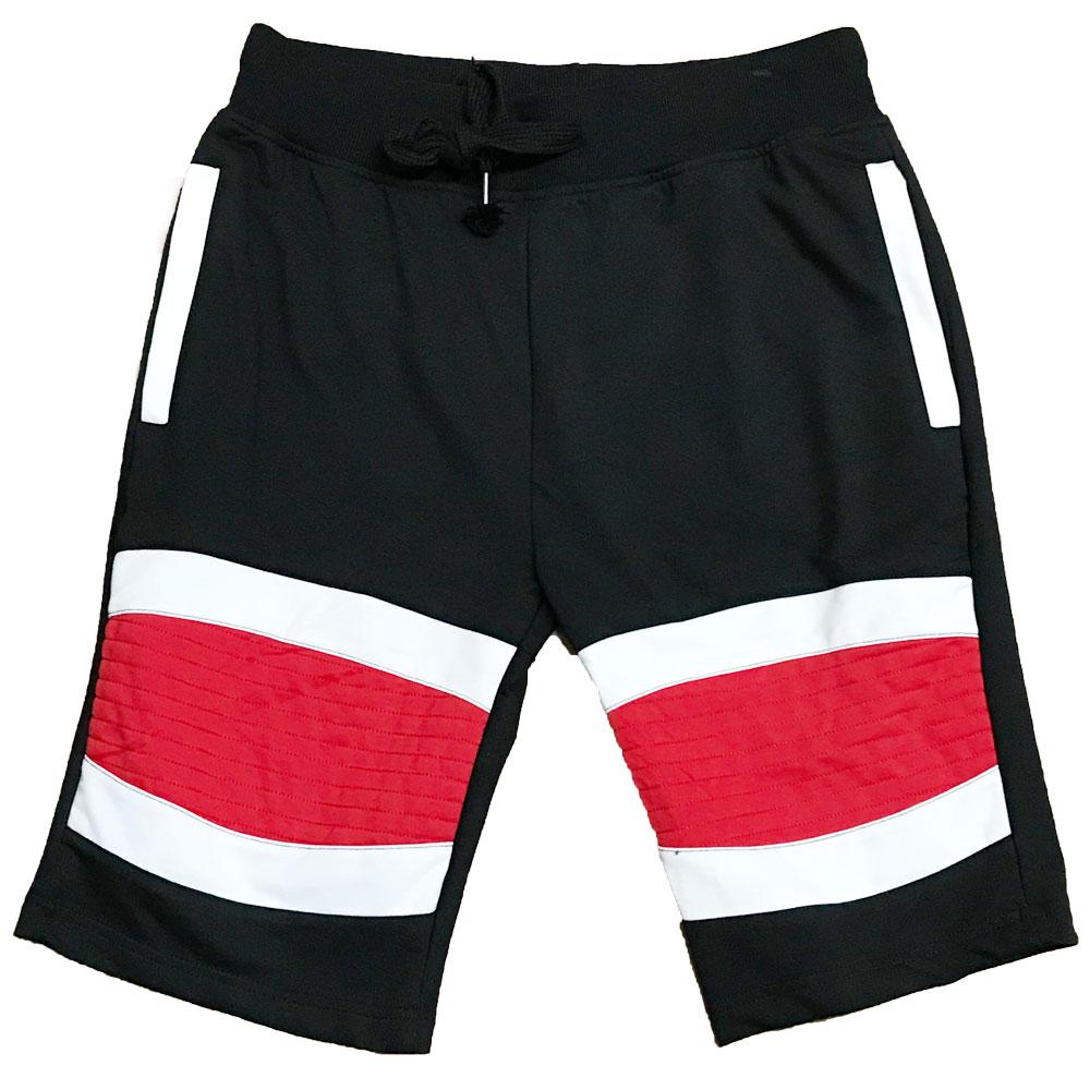 Red Stripe Moto Shorts - www.SharpDuds.com