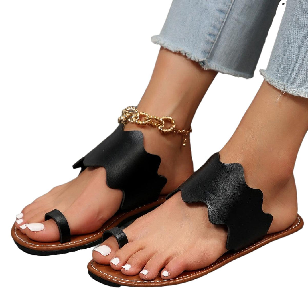 Retro Style Flat Toe Ring Slippers - www.SharpDuds.com