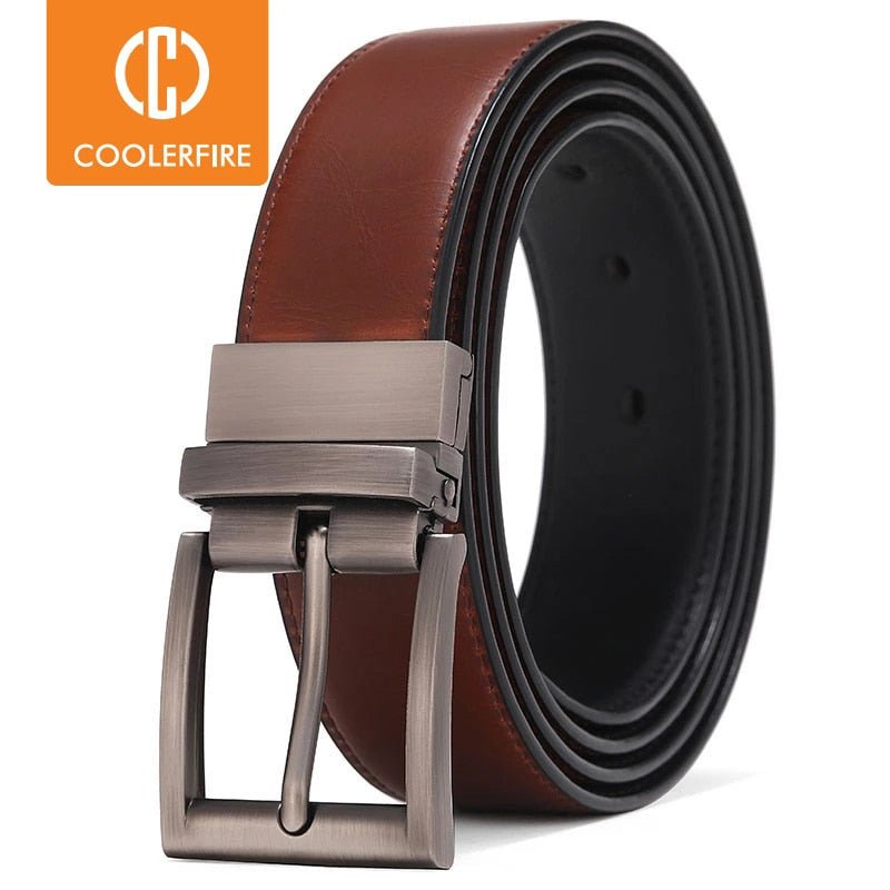 Reversible Casual Genuine Leather Belt For Men - www.SharpDuds.com