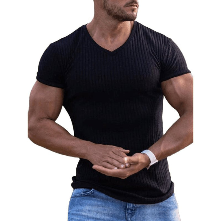 Rib V-Neck Tee - www.SharpDuds.com