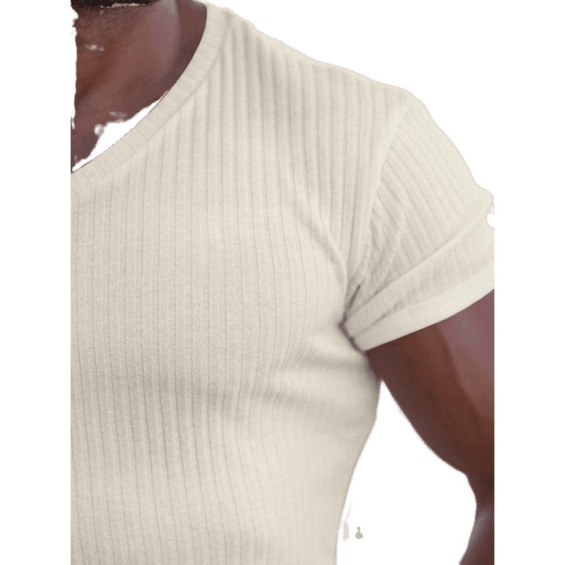 Rib V-Neck Tee - www.SharpDuds.com