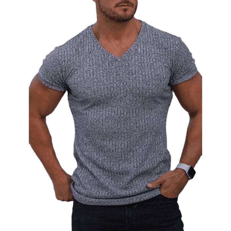 Rib V-Neck Tee - www.SharpDuds.com