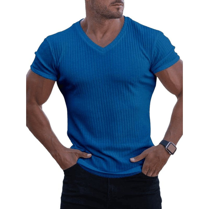 Rib V-Neck Tee - www.SharpDuds.com