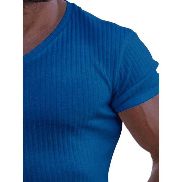 Rib V-Neck Tee - www.SharpDuds.com