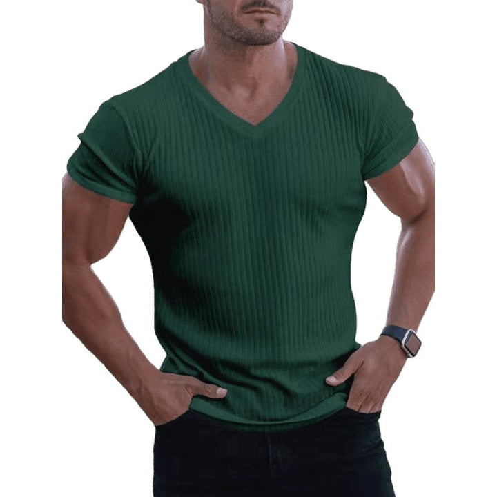 Rib V-Neck Tee - www.SharpDuds.com