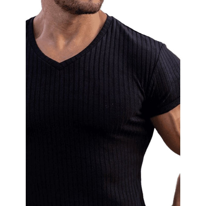 Rib V-Neck Tee - www.SharpDuds.com