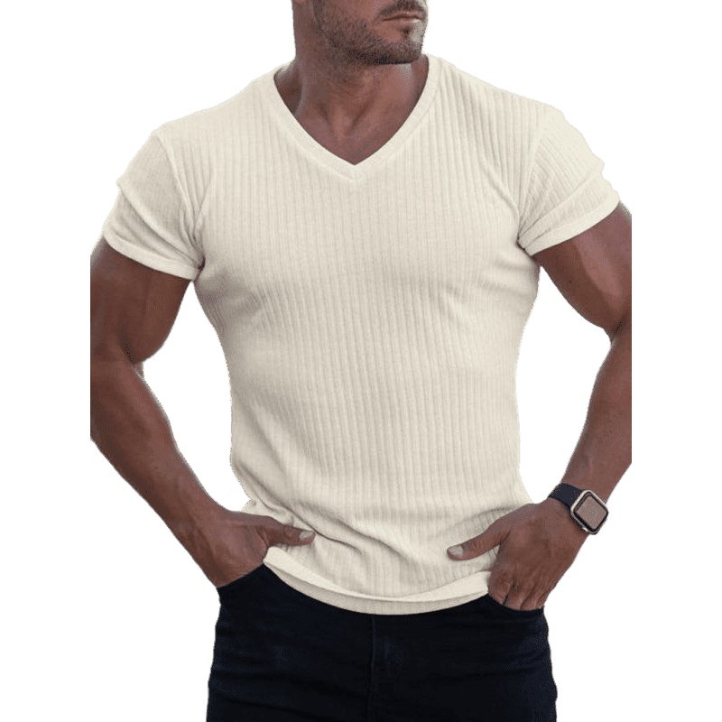 Rib V-Neck Tee - www.SharpDuds.com