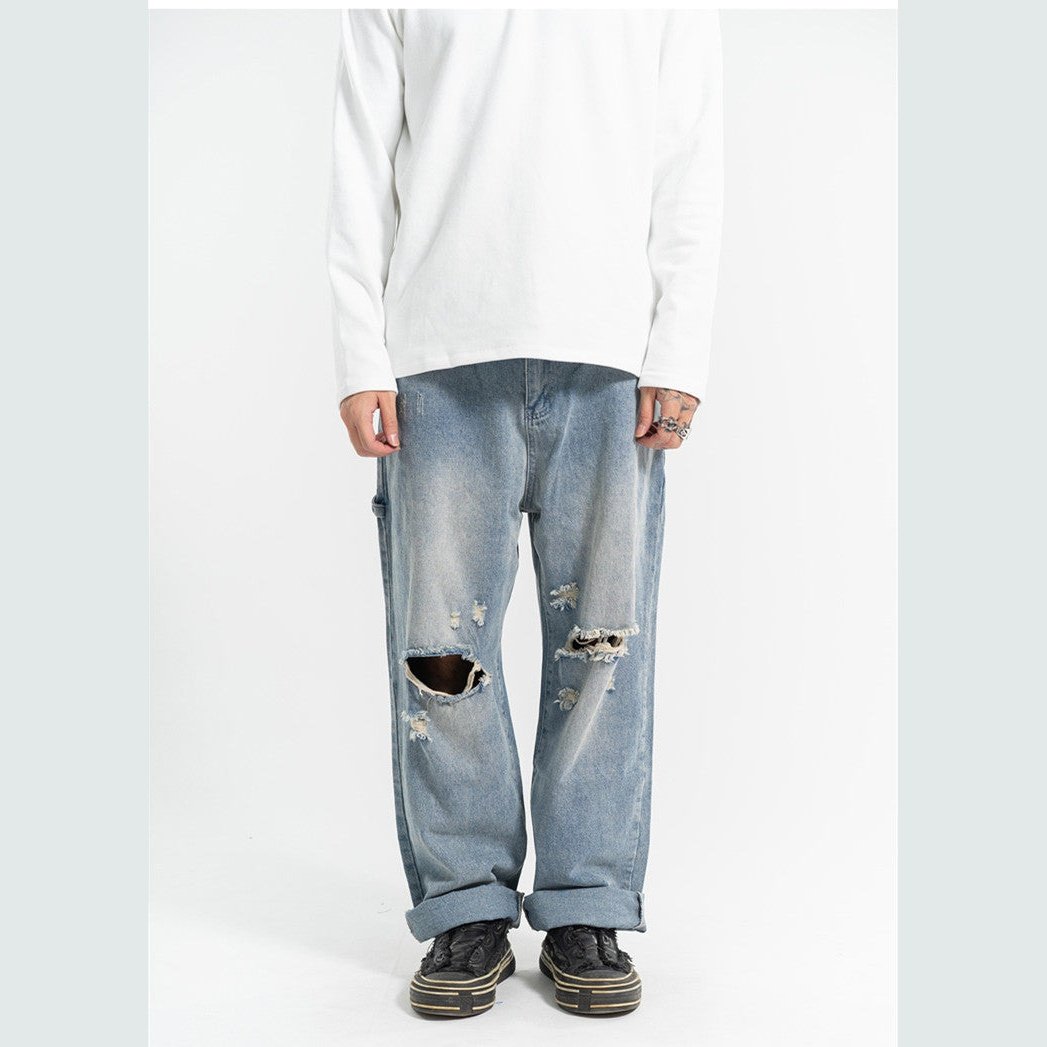 Ripped Casual All-Match Jeans For Men - www.SharpDuds.com