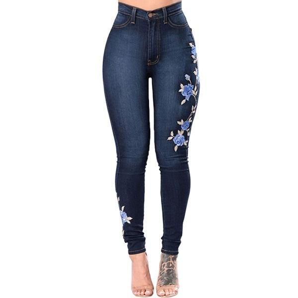 Ripped Denim Pencil Pants - www.SharpDuds.com