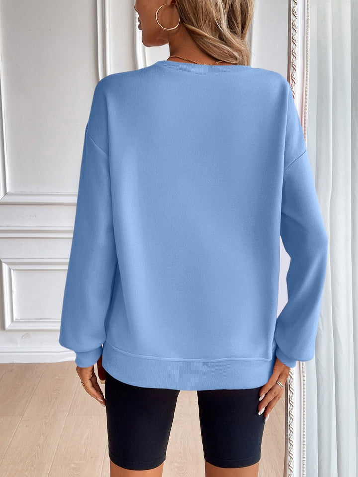 Round Neck Long Sleeve Sweatshirt - SharpDuds