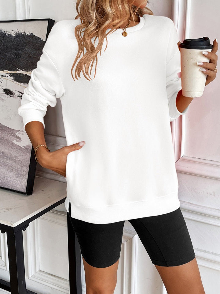 Round Neck Long Sleeve Sweatshirt - SharpDuds