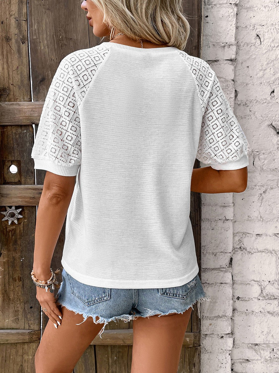 Round Neck Short Sleeve Top - SharpDuds