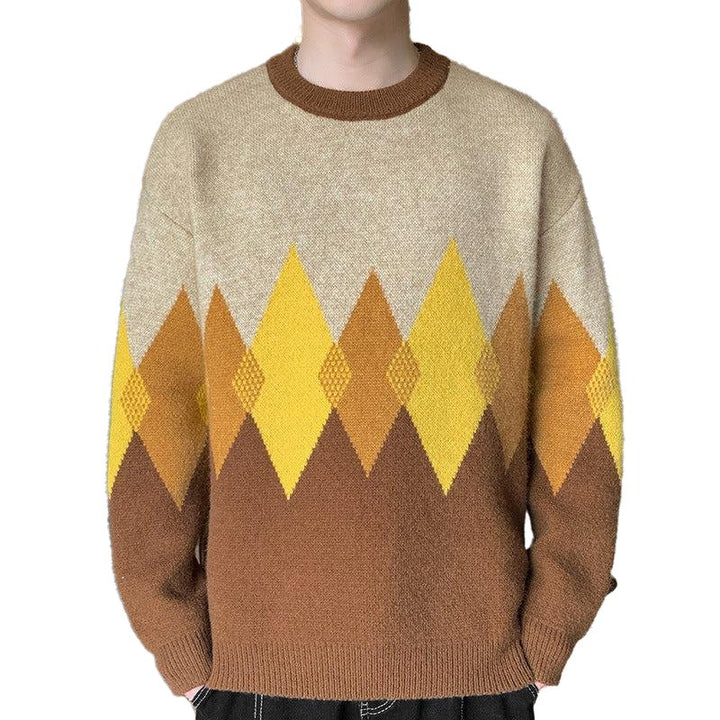 Round Neck Spring And Autumn Retro Sweater - www.SharpDuds.com