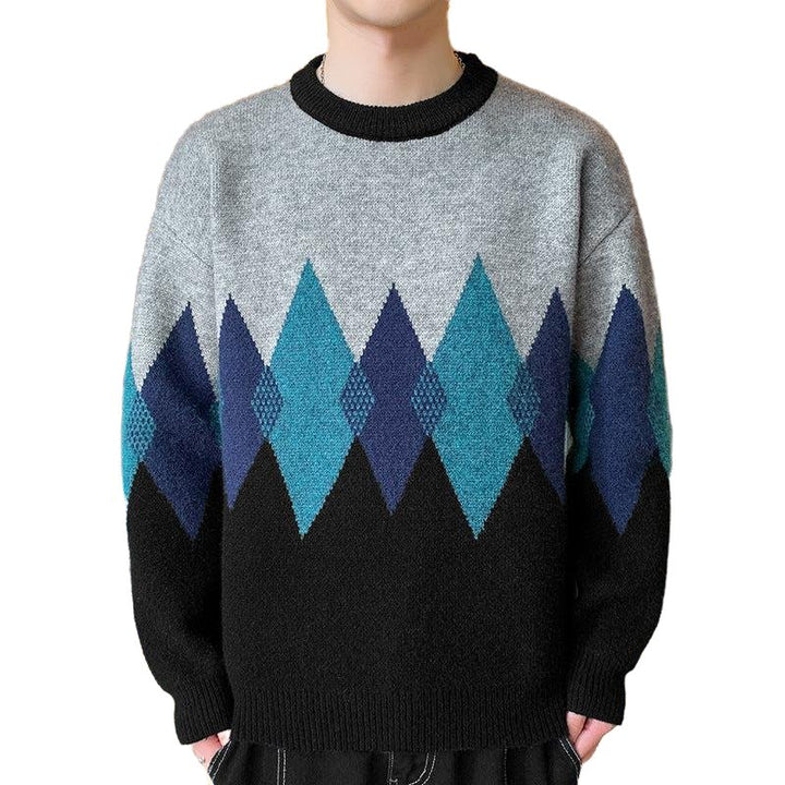 Round Neck Spring And Autumn Retro Sweater - www.SharpDuds.com