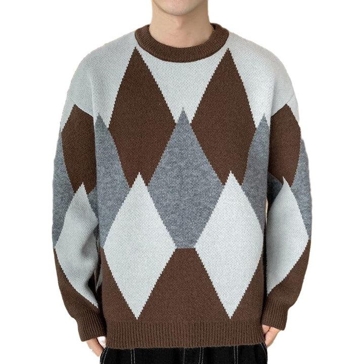 Round Neck Spring And Autumn Retro Sweater - www.SharpDuds.com