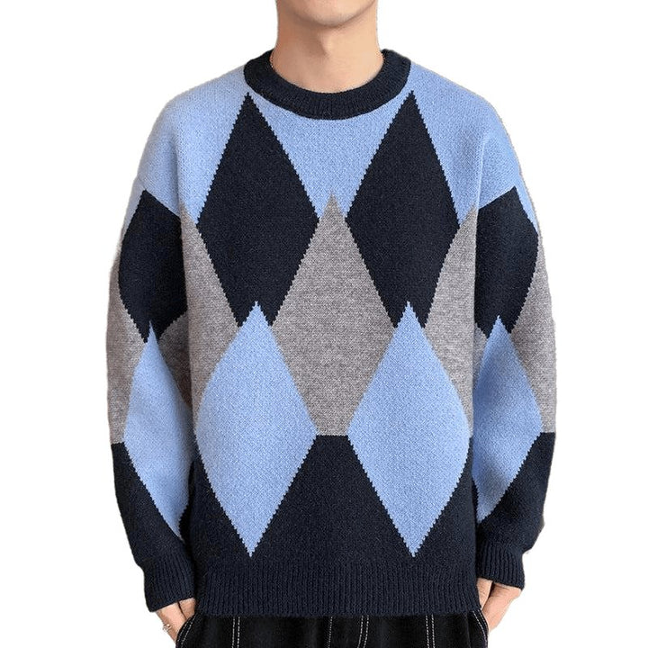 Round Neck Spring And Autumn Retro Sweater - www.SharpDuds.com