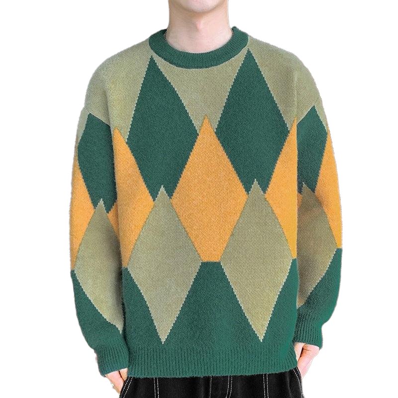 Round Neck Spring And Autumn Retro Sweater - www.SharpDuds.com